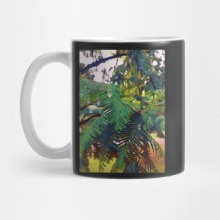 Water droplets on a leaf Mug